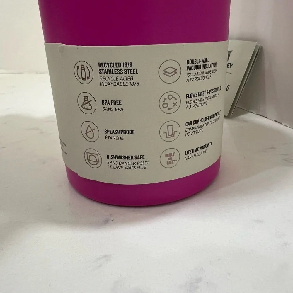 Stanley Vibrant Pink Tumbler with Orange Accent - Picture 7 of 13